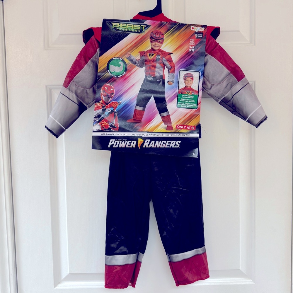 New Power Rangers Red Ranger Beast Morphers Halloween Costume 2T With Muscles